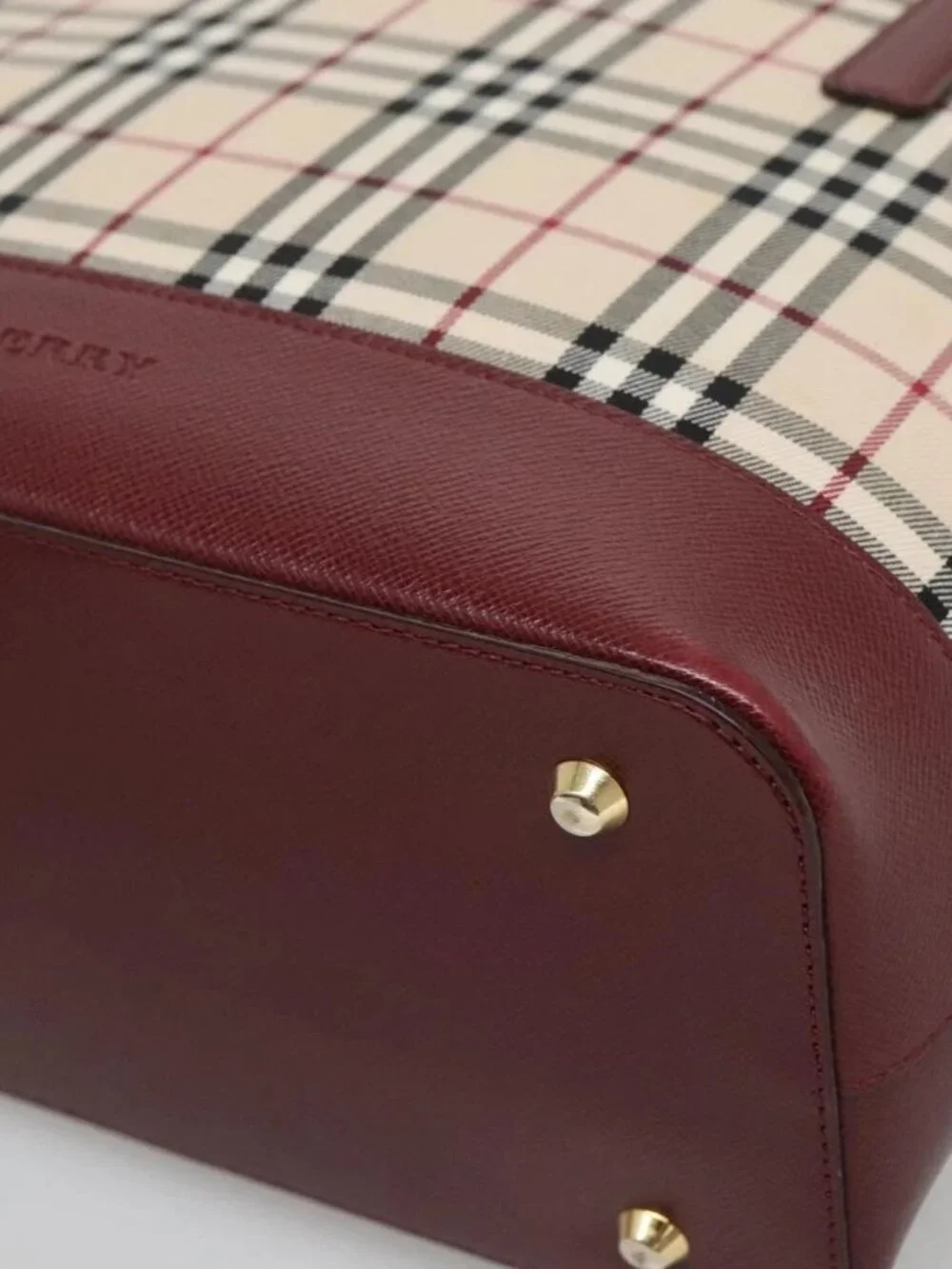 BURBERRY Nova Check Tote Bag Canvas Beige Gold Auth 118162 - Picture 9 of 14